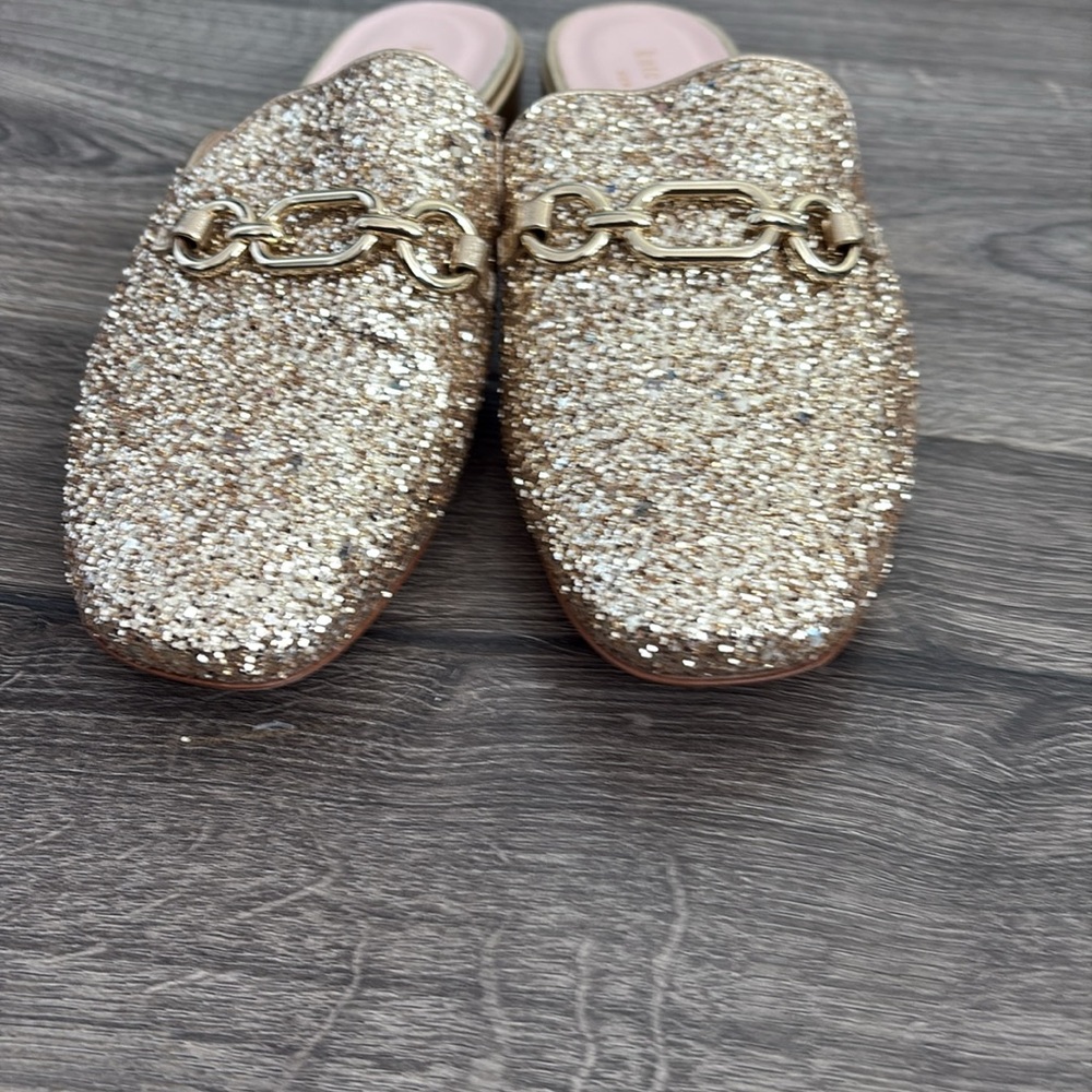 kate spade glendi mule loader size 8.5 glittery gold - showstopper - Picture 2 of 5